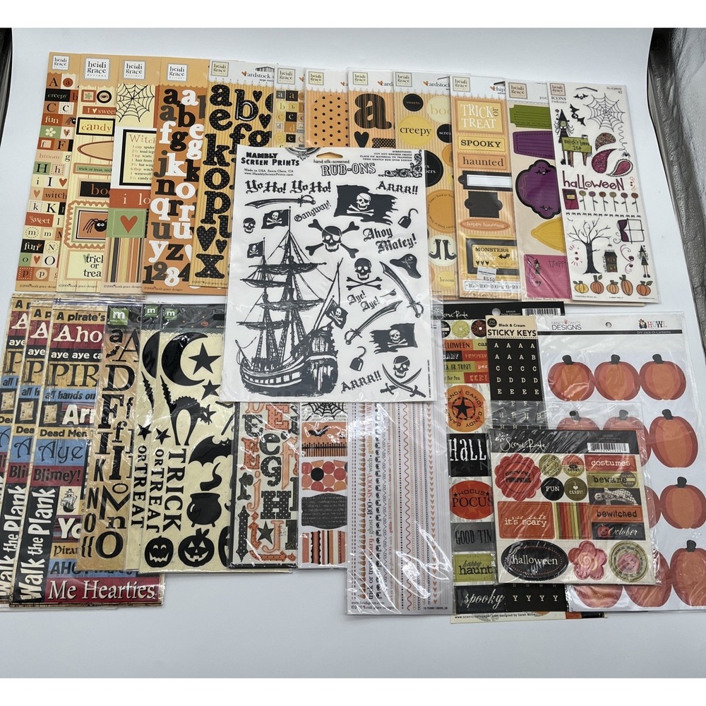 Scrapbooking Stickers & Chipboard Lot Halloween Pirate Theme New‎ Bundle